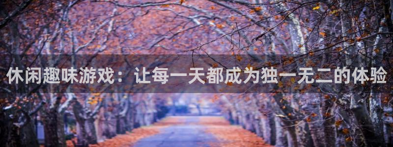 欧博娱乐网址注册：休闲趣味游戏：让每一天都成为独一无二的体验
